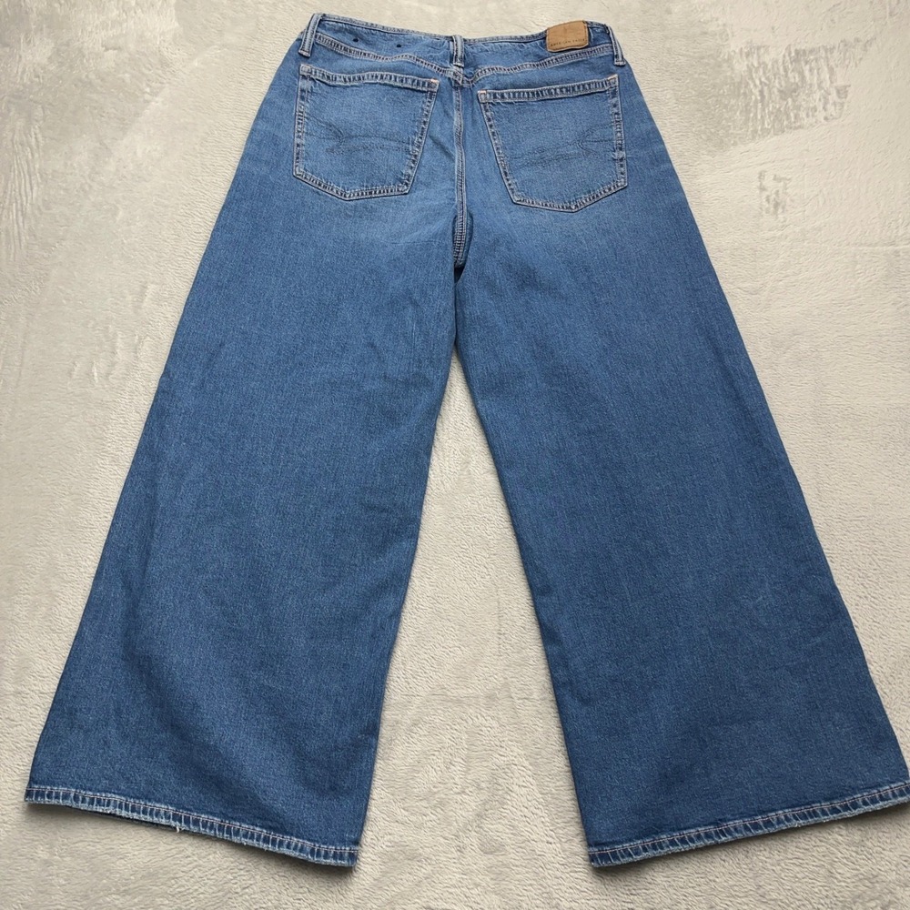 American Eagle Womens Low Rise Ultra Wide Leg Jeans Size 6 Blue Denim - Picture 7 of 10